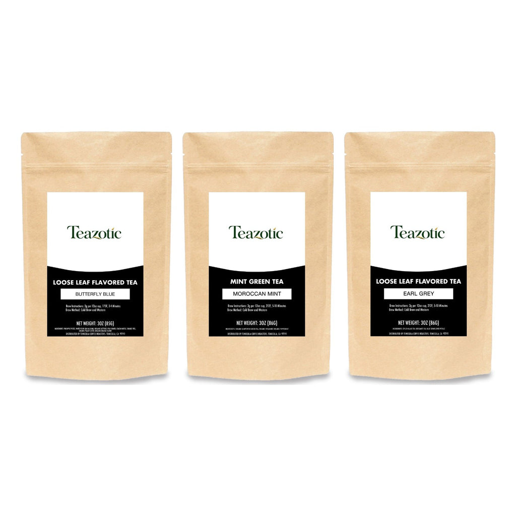 Tea Explorer Sampler gift set: Butterfly Blue, Moroccan Mint and Earl Grey